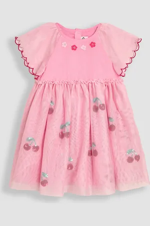 JoJo Maman Bébé Angel Sleeve Appliqué Tulle Party Dress116122 cm