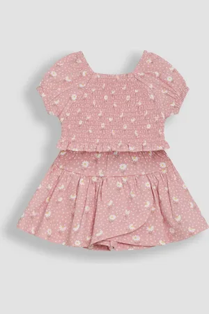 JoJo Maman Bébé Smocked 100% Cotton T-Shirt & Skort Set 2 Piece8086 cm