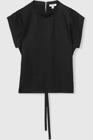 Reiss Linen-Blend Cap-Sleeve T-Shirt44