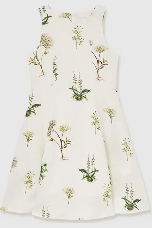Reiss Elise NYBG Linen Floral Flared Dress128134 cm