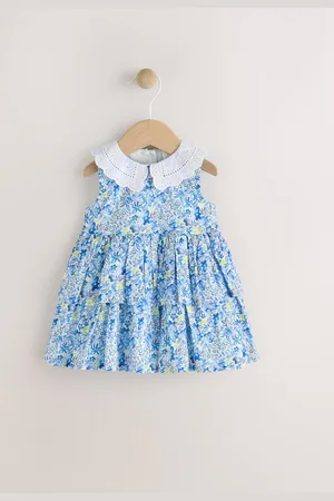 Next Baby Frill Collar Tiered 100% Cotton Dress (0mths-2yrs)12