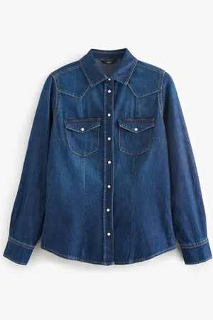 Next Fuller Bust Seam Detail Fitted Denim Western Shirt38 Wysoki