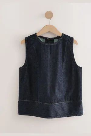 Next Fuller Bust Round Neck Denim 100% Cotton Shell TopEU 42 (UK 14)