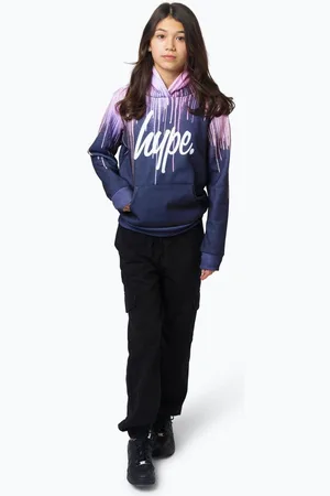 Hype . Girls Multi Dark Pastel Drips Black Hoodie134140 cm