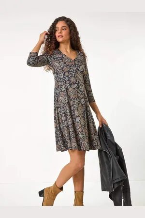 Roman Floral Print Ruched Stretch Dress46