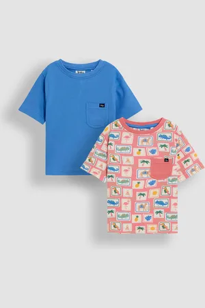JoJo Maman Bébé Printed & Plain T-Shirts 2 Pack8692 cm