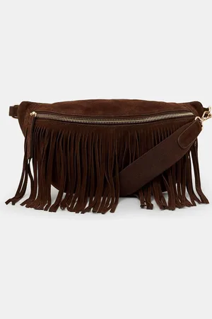 Accessorize Suede Fringe Cross-Body Sling BagJeden