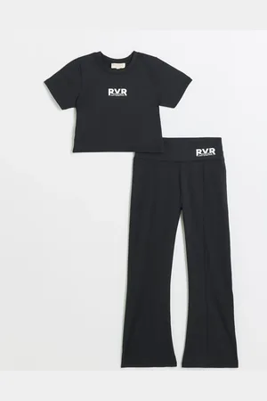 River Island Girls Active Crop Top and Flare Set11
