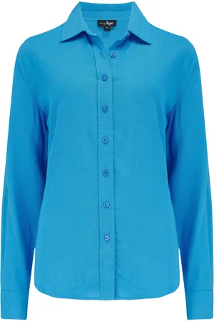 Pour Moi Wren Button Through Linen Blend Long Sleeve Shirt36