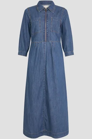 Monsoon Bonnie Zip Denim 100% Cotton Shirt Dress48