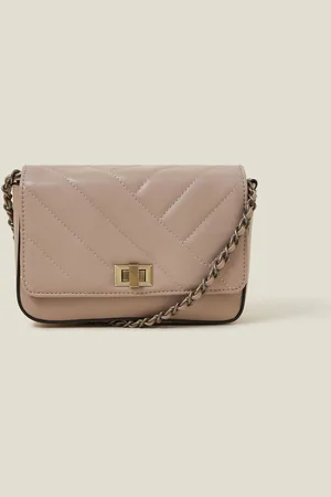 Accessorize Chain Strap Faux Leather Cross-Body BagJeden