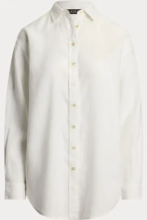 Ralph Lauren Zavandra Linen Embroidered Logo ShirtXL