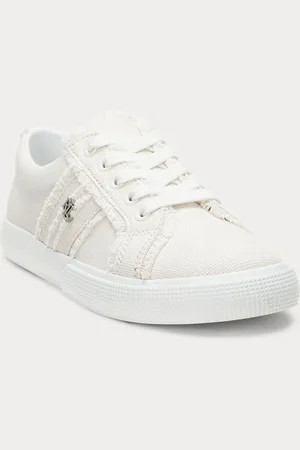 Ralph Lauren Janson Fray Canvas White Trainerseu38
