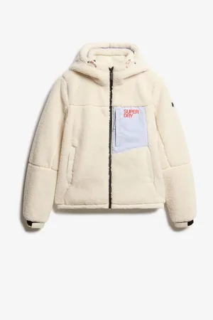 Superdry Hooded Cream Fleece Trekker Jacket42