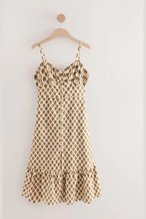 Next Button Down Midi Dress With LinenEU 40 Tall (UK 12 T)