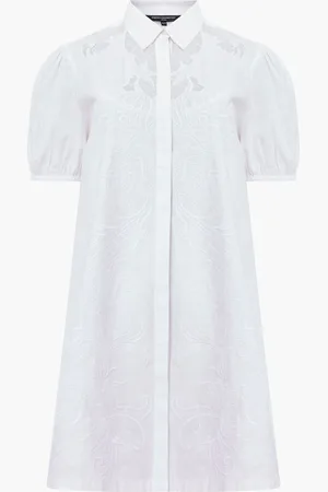 French Connection Cambria Cotton Embroidered Shirt36