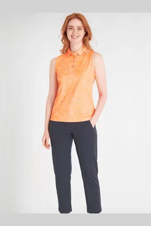 Calvin Klein Orange Canvas Print Polo ShirtM
