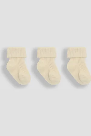JoJo Maman Bébé 3-Pack Ribbed Baby Socks6268 cm