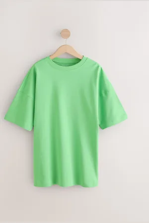 Next 100% Cotton Relaxed Fit Heavyweight Longline Crew Neck T-ShirtS