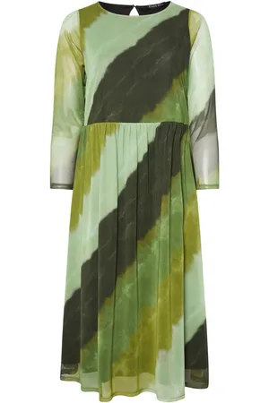 Evans Green Smudge Print Mesh Dress50-52
