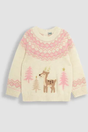 JoJo Maman Bébé Sweter świąteczny ze wzorem skandynawskim i motywem renifera2
