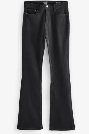 Guess High Rise Patterned Flare Leg 100% Cotton Black Jeans32 R