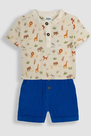 JoJo Maman Bébé 2-Piece Cheesecloth T-Shirt & Shorts Set9298 cm