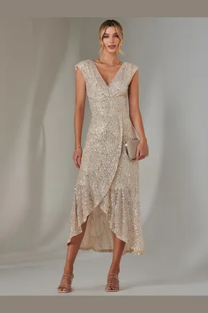 Jolie Moi Sequin Ruffle Hem Maxi Dress40