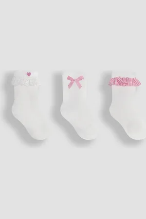JoJo Maman Bébé Frilly Socks 3 Pack116122 cm