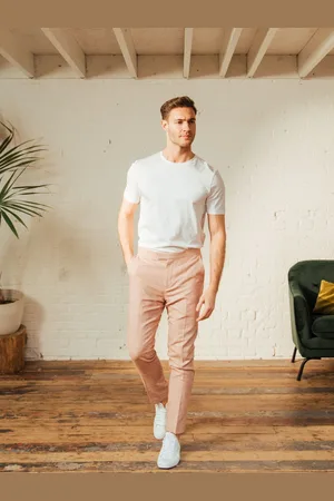 Harry Brown Slim Fit Giacomo Cotton Linen Suit Trousers32 R