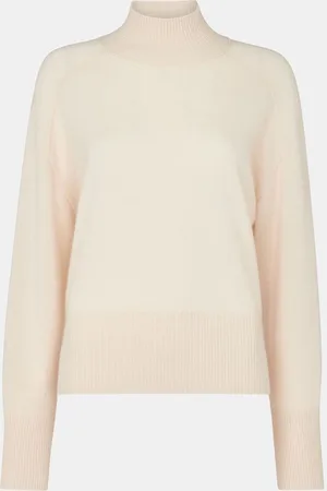 Whistles Cashmere Funnel Neck White JumperL