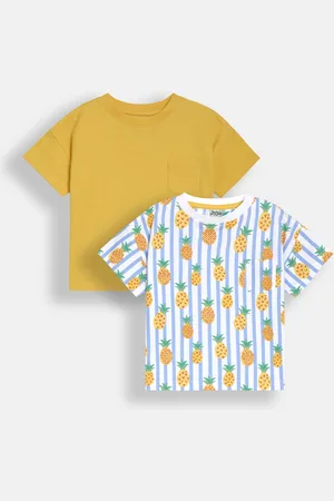 JoJo Maman Bébé Printed and Plain T-Shirts 2 Pack116122 cm