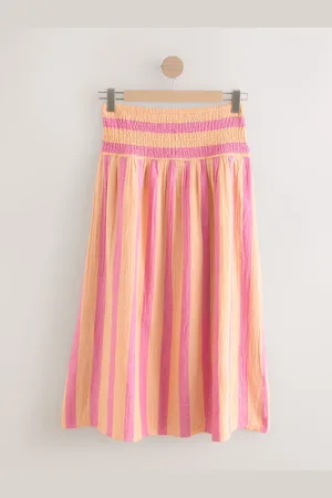 Next Soft 100% Cotton Elasticated Waist Maxi SkirtEU 44 (UK 16)