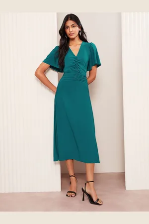 Friends Like These Ruched Front ITY Midi Dress46