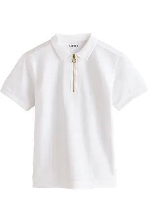 Next Textured Short Sleeve Quarter Zip Polo Shirt (3-16yrs)146152 cm