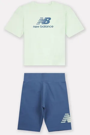 New Balance Zestaw Kids z warstwowym logo w 100% z bawełny: koszulka i kolarki152158 cm