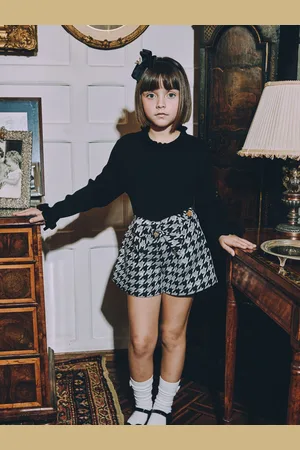 Angels Face Black Laetitia Houndstooth Shorts With Bow12