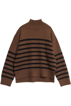 Albaray Stripe Turtle Neck Brown Jumper38