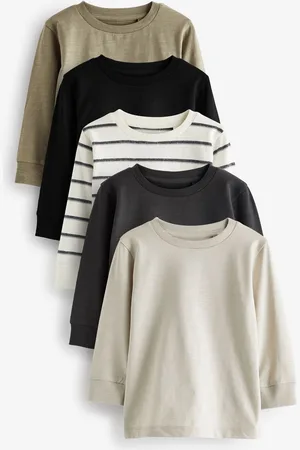 Next 100% Cotton Plain Long Sleeve T-Shirts 5 Pack (3mths-7yrs)5