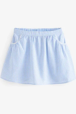 Next Wciągana spódnica szkolna z wysoką zawartością bawełny i wzorem w kratkę gingham (3-14 lat)4 lat (104 cm)