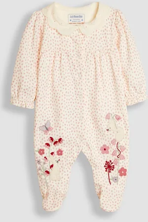 JoJo Maman Bébé Mouse Appliqué Frill Collar Sleepsuit6