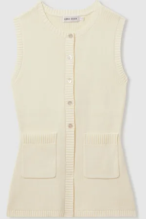 Anna Quan Knitted Cotton Sleeveless Cardigan40