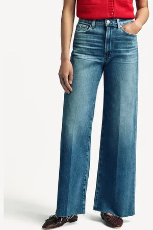 Paige Anessa Raw Hem Wide Leg Jeans40