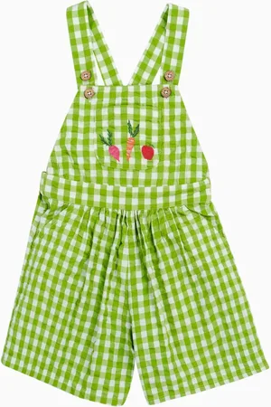 Frugi Green Gingham Culotte Dungarees116122 cm