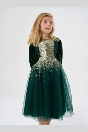 MISS Sequin Waterfall Dress With Faux Fur Bolero Outfit Set6