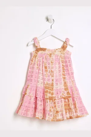 River Island Girls 100% Cotton Broidery Tie Dye Dress9298 cm