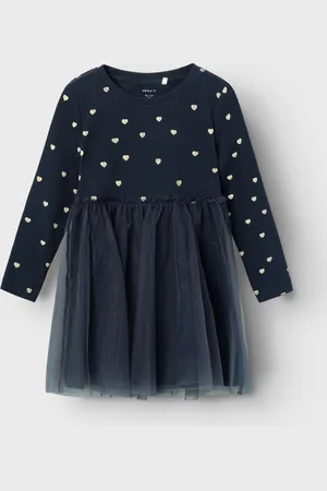 NAME IT Printed Jersey And Mesh Skater Dress24 Months (92cm)