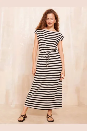 Friends Like These Jersey Stripe Slash Neck Midi Dress40