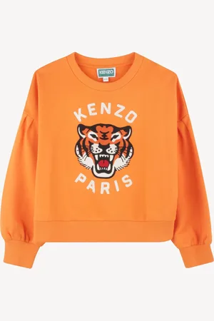 Kenzo Orange Long Sleeve Tiger Logo Sweatshirt140146 cm