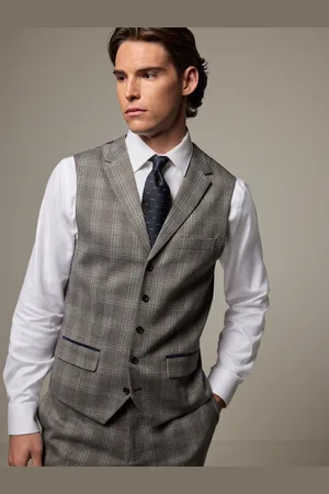 Next Trimmed Check Suit Waistcoat60 Regular (UK 50 R)